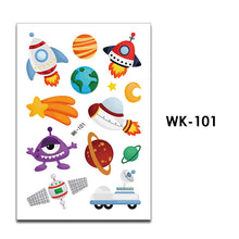 Load image into Gallery viewer, Kids Fake Tattoo Sticker Temporary Tattoos Cartoon Space Planet Alien Waterproof Tatoo Hand Art Tatto For Children Gril Boy
