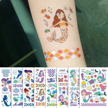 Load image into Gallery viewer, Children's Animal Dinosaur Bronzing Tattoo Stickers Unicorn Mermaid Laser Tattoo Stickers Environmental Protection Colorful Rainbow Stickers

