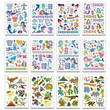 Load image into Gallery viewer, Children's Animal Dinosaur Bronzing Tattoo Stickers Unicorn Mermaid Laser Tattoo Stickers Environmental Protection Colorful Rainbow Stickers
