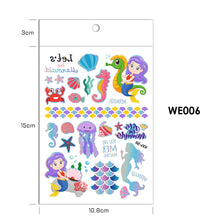 Load image into Gallery viewer, Children's Animal Dinosaur Bronzing Tattoo Stickers Unicorn Mermaid Laser Tattoo Stickers Environmental Protection Colorful Rainbow Stickers
