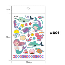 Load image into Gallery viewer, Children's Animal Dinosaur Bronzing Tattoo Stickers Unicorn Mermaid Laser Tattoo Stickers Environmental Protection Colorful Rainbow Stickers

