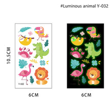 Load image into Gallery viewer, Children's Cartoon Animal Luminous Tattoo Stickers Face Stickers Cute Lion Waterproof Glowing Tattoo Stickers Boy Girls Tattoo
