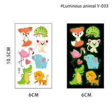 Load image into Gallery viewer, Children's Cartoon Animal Luminous Tattoo Stickers Face Stickers Cute Lion Waterproof Glowing Tattoo Stickers Boy Girls Tattoo
