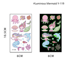 Load image into Gallery viewer, Children's Cartoon Animal Luminous Tattoo Stickers Face Stickers Cute Lion Waterproof Glowing Tattoo Stickers Boy Girls Tattoo
