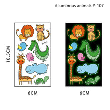 Load image into Gallery viewer, Children's Cartoon Animal Luminous Tattoo Stickers Face Stickers Cute Lion Waterproof Glowing Tattoo Stickers Boy Girls Tattoo
