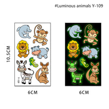 Load image into Gallery viewer, Children's Cartoon Animal Luminous Tattoo Stickers Face Stickers Cute Lion Waterproof Glowing Tattoo Stickers Boy Girls Tattoo
