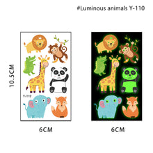 Load image into Gallery viewer, Children's Cartoon Animal Luminous Tattoo Stickers Face Stickers Cute Lion Waterproof Glowing Tattoo Stickers Boy Girls Tattoo
