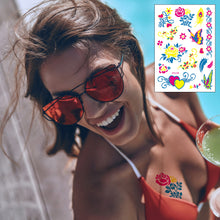 Load image into Gallery viewer, Creative Fluorescent Flower Arm Tattoo Stickers Face Butterfly Flower Stickers Waterproof Feather Tattoo Arm Tattoo Stickers
