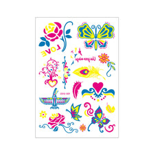 Load image into Gallery viewer, Creative Fluorescent Flower Arm Tattoo Stickers Face Butterfly Flower Stickers Waterproof Feather Tattoo Arm Tattoo Stickers
