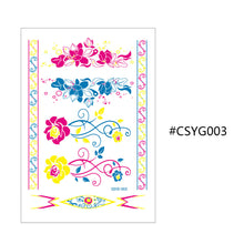 Load image into Gallery viewer, Creative Fluorescent Flower Arm Tattoo Stickers Face Butterfly Flower Stickers Waterproof Feather Tattoo Arm Tattoo Stickers

