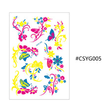 Load image into Gallery viewer, Creative Fluorescent Flower Arm Tattoo Stickers Face Butterfly Flower Stickers Waterproof Feather Tattoo Arm Tattoo Stickers
