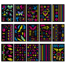 Load image into Gallery viewer, Fluorescent Flower Butterfly Tattoo Stickers Creative Face Arm Stickers Waterproof Feather Tattoo Arm Tattoo Stickers
