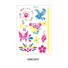 Load image into Gallery viewer, Fluorescent Flower Butterfly Tattoo Stickers Creative Face Arm Stickers Waterproof Feather Tattoo Arm Tattoo Stickers
