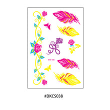 Load image into Gallery viewer, Fluorescent Flower Butterfly Tattoo Stickers Creative Face Arm Stickers Waterproof Feather Tattoo Arm Tattoo Stickers
