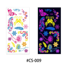 Load image into Gallery viewer, Creative Fluorescent Flower Arm Tattoo Stickers Face Stickers Waterproof Feather Colorful Night Arm Women Sexy Tattoo Stickers
