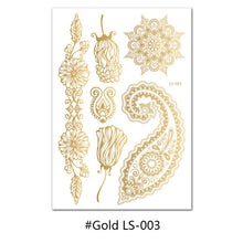 Load image into Gallery viewer, Hot Gold Rose Gold Hannah Lace Bridal Mandala Tattoo Sticker Sexy Summer Creative Body Arm Women Men Tattoo Stickers
