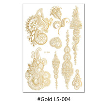 Load image into Gallery viewer, Hot Gold Rose Gold Hannah Lace Bridal Mandala Tattoo Sticker Sexy Summer Creative Body Arm Women Men Tattoo Stickers

