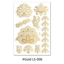 Load image into Gallery viewer, Hot Gold Rose Gold Hannah Lace Bridal Mandala Tattoo Sticker Sexy Summer Creative Body Arm Women Men Tattoo Stickers
