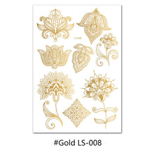 Load image into Gallery viewer, Hot Gold Rose Gold Hannah Lace Bridal Mandala Tattoo Sticker Sexy Summer Creative Body Arm Women Men Tattoo Stickers
