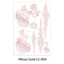 Load image into Gallery viewer, Hot Gold Rose Gold Hannah Lace Bridal Mandala Tattoo Sticker Sexy Summer Creative Body Arm Women Men Tattoo Stickers
