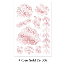 Load image into Gallery viewer, Hot Gold Rose Gold Hannah Lace Bridal Mandala Tattoo Sticker Sexy Summer Creative Body Arm Women Men Tattoo Stickers
