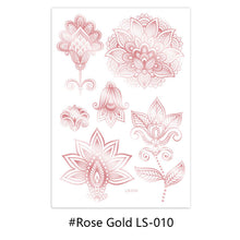 Load image into Gallery viewer, Hot Gold Rose Gold Hannah Lace Bridal Mandala Tattoo Sticker Sexy Summer Creative Body Arm Women Men Tattoo Stickers
