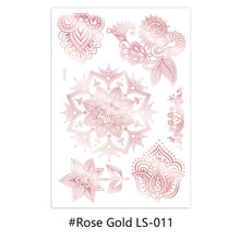 Load image into Gallery viewer, Hot Gold Rose Gold Hannah Lace Bridal Mandala Tattoo Sticker Sexy Summer Creative Body Arm Women Men Tattoo Stickers
