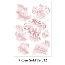 Load image into Gallery viewer, Hot Gold Rose Gold Hannah Lace Bridal Mandala Tattoo Sticker Sexy Summer Creative Body Arm Women Men Tattoo Stickers
