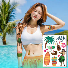 Load image into Gallery viewer, Creative Cartoon Stickers Fashion Hawaii Party Tattoo Stickers Summer Flowers Trend Women Men Sexy Tattoo Stickers
