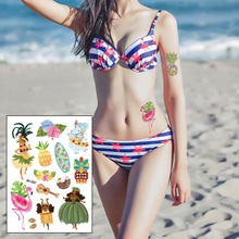 Load image into Gallery viewer, Creative Cartoon Stickers Fashion Hawaii Party Tattoo Stickers Summer Flowers Trend Women Men Sexy Tattoo Stickers
