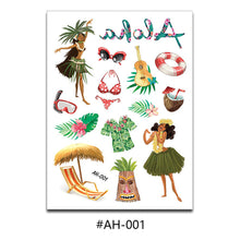 Load image into Gallery viewer, Creative Cartoon Stickers Fashion Hawaii Party Tattoo Stickers Summer Flowers Trend Women Men Sexy Tattoo Stickers
