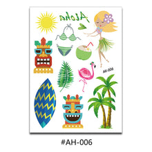 Load image into Gallery viewer, Creative Cartoon Stickers Fashion Hawaii Party Tattoo Stickers Summer Flowers Trend Women Men Sexy Tattoo Stickers
