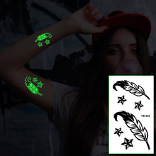 Load image into Gallery viewer, Luminous Tattoo Stickers Fluorescent Bar Music Festival Party Men and Women Tattoo Stickers Luminous Women Men Face Stickers
