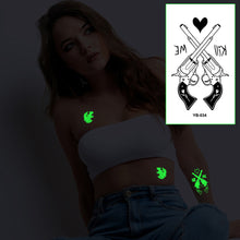 Load image into Gallery viewer, Luminous Tattoo Stickers Fluorescent Bar Music Festival Party Men and Women Tattoo Stickers Luminous Women Men Face Stickers

