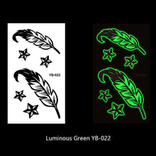 Load image into Gallery viewer, Luminous Tattoo Stickers Fluorescent Bar Music Festival Party Men and Women Tattoo Stickers Luminous Women Men Face Stickers
