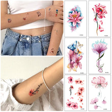 Load image into Gallery viewer, Cartoon Tattoo Stickers Temporary Waterproof Anime Flower Personality Flower Arm Tattoo Stickers Sexy Summer Women Body Stickers
