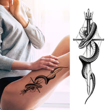 Load image into Gallery viewer, Snake Tattoo Stickers Dark Tide Cool Flower Arm Black Mamba Dead Man Snake Skull Tattoo Stickers Women Cool Body Stickers
