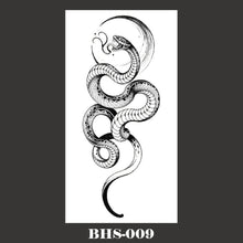 Load image into Gallery viewer, Snake Tattoo Stickers Dark Tide Cool Flower Arm Black Mamba Dead Man Snake Skull Tattoo Stickers Women Cool Body Stickers
