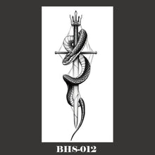 Load image into Gallery viewer, Snake Tattoo Stickers Dark Tide Cool Flower Arm Black Mamba Dead Man Snake Skull Tattoo Stickers Women Cool Body Stickers
