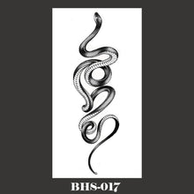 Load image into Gallery viewer, Snake Tattoo Stickers Dark Tide Cool Flower Arm Black Mamba Dead Man Snake Skull Tattoo Stickers Women Cool Body Stickers
