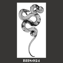 Load image into Gallery viewer, Snake Tattoo Stickers Dark Tide Cool Flower Arm Black Mamba Dead Man Snake Skull Tattoo Stickers Women Cool Body Stickers
