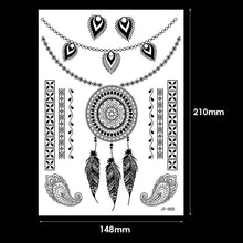 Load image into Gallery viewer, Creative Black Lace Tattoo Applique Arm Sexy Black and White Lace Tattoo Sticker Fashion Body Arm Flower Tattoo Stickers
