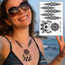 Load image into Gallery viewer, Creative Black Lace Tattoo Applique Arm Sexy Black and White Lace Tattoo Sticker Fashion Body Arm Flower Tattoo Stickers
