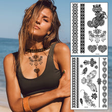Load image into Gallery viewer, Creative Black Lace Tattoo Applique Arm Sexy Black and White Lace Tattoo Sticker Fashion Body Arm Flower Tattoo Stickers
