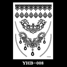 Load image into Gallery viewer, Creative Black Lace Tattoo Applique Arm Sexy Black and White Lace Tattoo Sticker Fashion Body Arm Flower Tattoo Stickers
