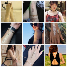 Load image into Gallery viewer, Hot Stamping Tattoo Sticker Water Transfer Metal Waterproof Tattoo Sticker Party Sexy Women Men Body Arm Art Tattoo Stickers
