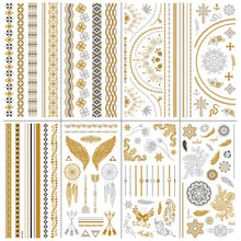 Load image into Gallery viewer, Hot Stamping Tattoo Sticker Water Transfer Metal Waterproof Tattoo Sticker Party Sexy Women Men Body Arm Art Tattoo Stickers
