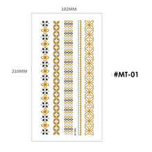 Load image into Gallery viewer, Hot Stamping Tattoo Sticker Water Transfer Metal Waterproof Tattoo Sticker Party Sexy Women Men Body Arm Art Tattoo Stickers
