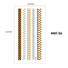 Load image into Gallery viewer, Hot Stamping Tattoo Sticker Water Transfer Metal Waterproof Tattoo Sticker Party Sexy Women Men Body Arm Art Tattoo Stickers
