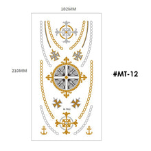 Load image into Gallery viewer, Hot Stamping Tattoo Sticker Water Transfer Metal Waterproof Tattoo Sticker Party Sexy Women Men Body Arm Art Tattoo Stickers
